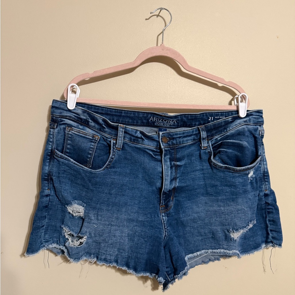 Arizona Jean Company Distressed Blue Jean Shorts